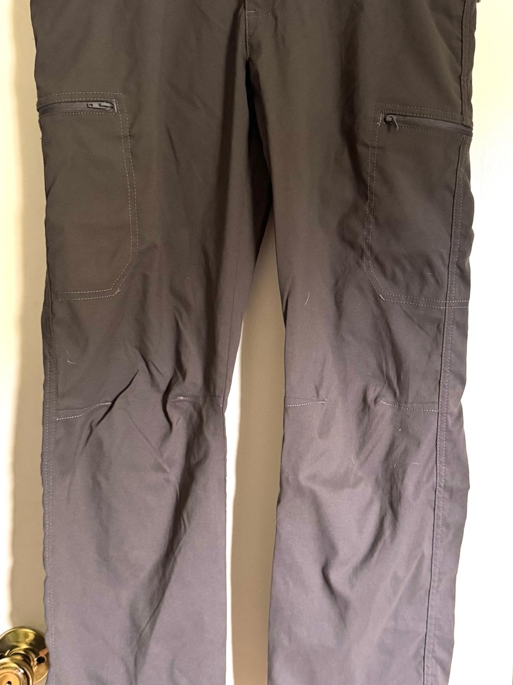 Wrangler Men's Dark Charcoal Cargo Pants with Zip Pockets